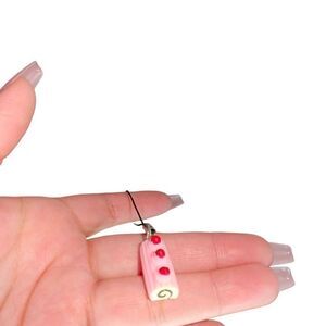 Kawaii Strawberry Cake Roll Phone Charm Keychain